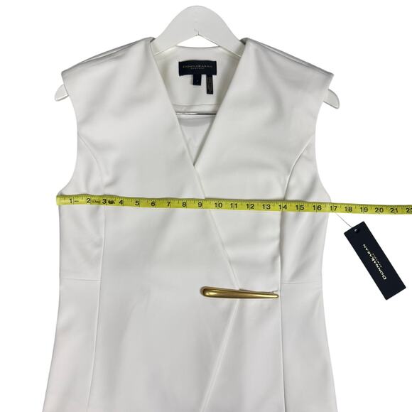 DONNA KARAN New York Women's V-Neck Gold Hardware-Trim Vest - Picture 10 of 11